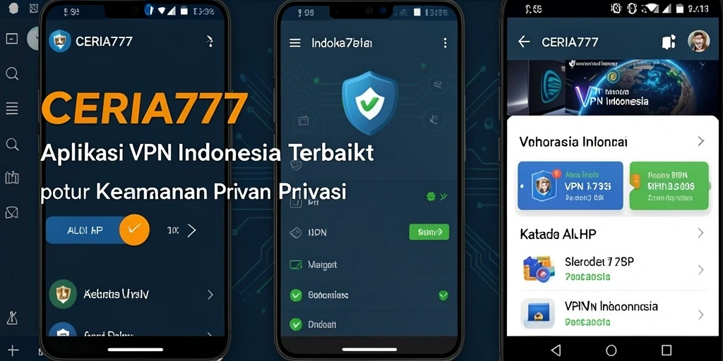 Antarmuka CERIA777 yang sederhana dan intuitif untuk penggunaan VPN.