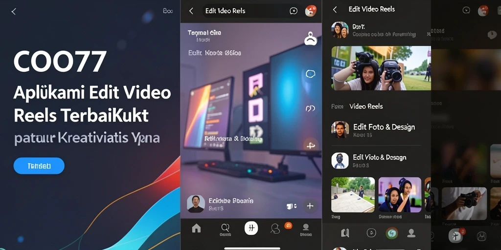 Antarmuka intuitif COO77 untuk editing video reels.