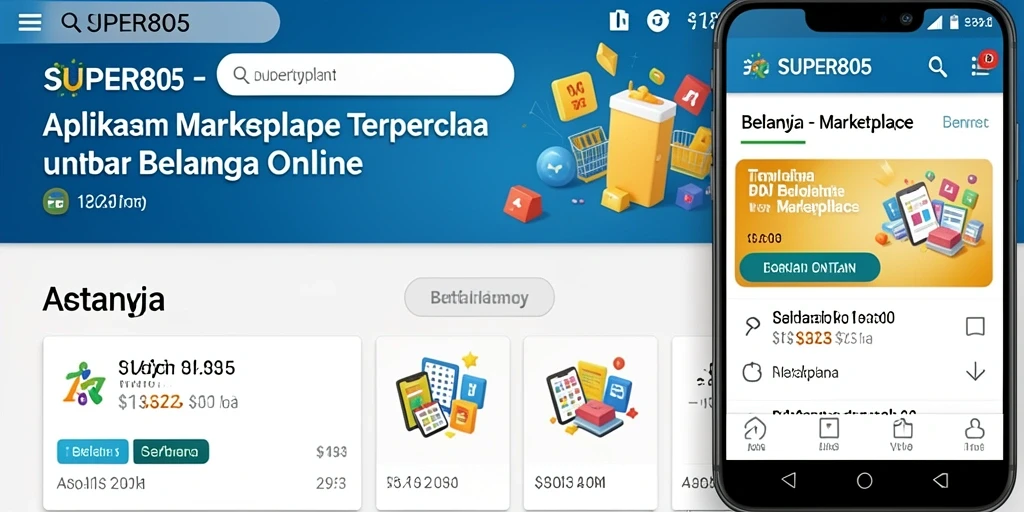 Antarmuka aplikasi SUPER805 yang user-friendly untuk belanja online.