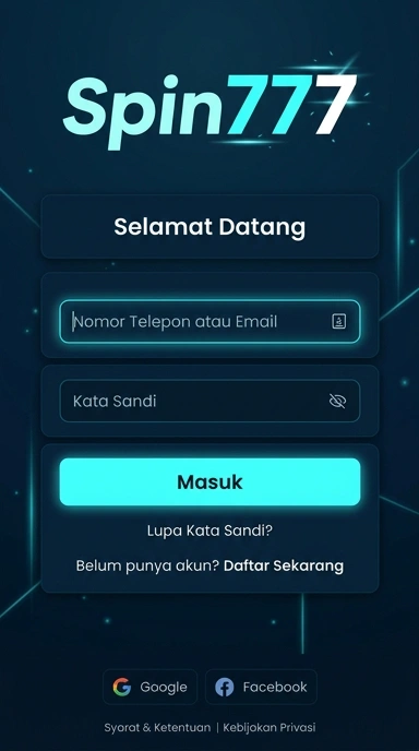 Tampilan halaman login spin777